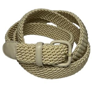 MAUS & HOFFMAN | Handbraided Elastic Belt Men’s Size 44 Bone Handmade In France